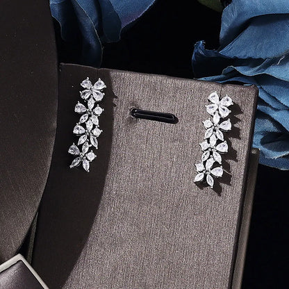 2023 new four-piece cubic zirconia bridal jewelry set women's party, luxury Dubai crystal wedding hot sale in Central Asia