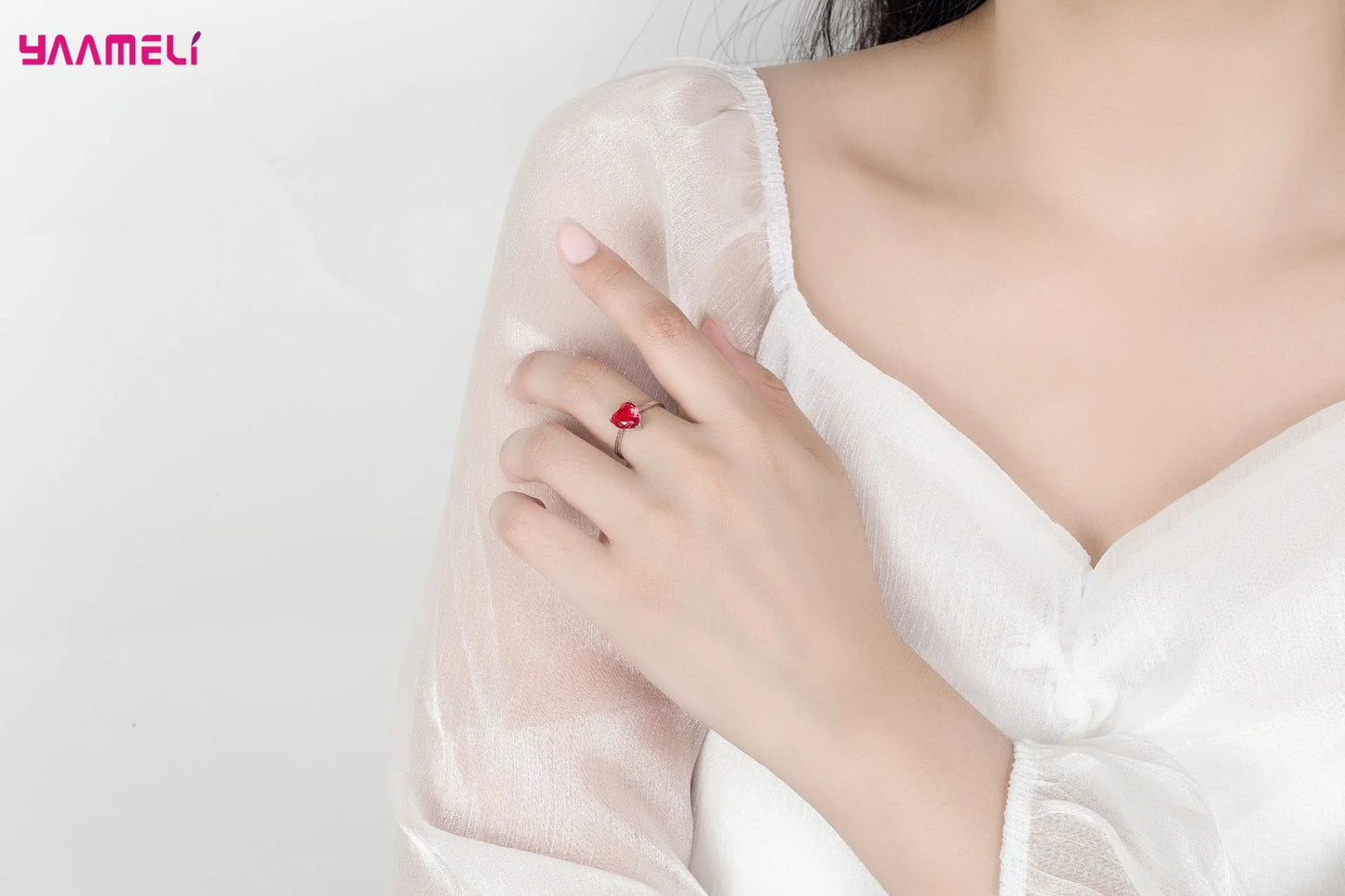 Fine 925 Sterling Silver Color Jewelry Gift Sets for Women Female Romantic Heart Zircon Huggie Earrings Pendant Necklace Ring