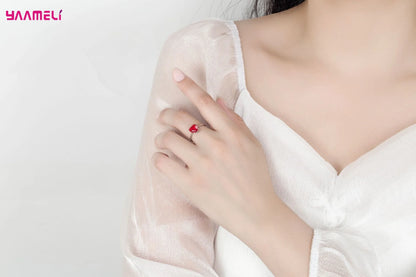 Fine 925 Sterling Silver Color Jewelry Gift Sets for Women Female Romantic Heart Zircon Huggie Earrings Pendant Necklace Ring