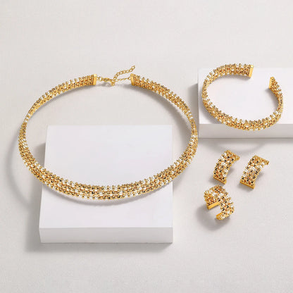 Dubai Wedding Bridal Full Jewelry Sets For Women Party Luxury Nigeria Gold Plated Beads Choker Necklace Jewelry Set