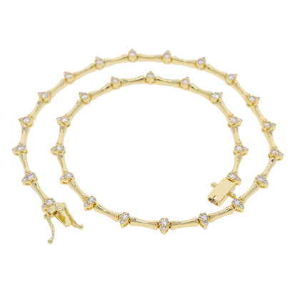 2025 Hot Selling Fashion Women Jewelry Set Gold Color 5A CZ Tear Drop Dog Bone Charm Link Chain Choker Necklace Bracelet