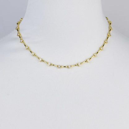 2025 Hot Selling Fashion Women Jewelry Set Gold Color 5A CZ Tear Drop Dog Bone Charm Link Chain Choker Necklace Bracelet