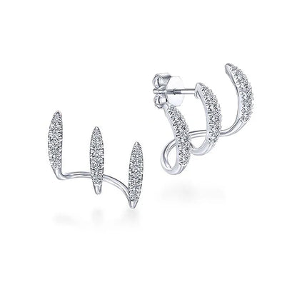Exquisite Silver Color Claws Stud Earrings with Crystal AAA CZ Stone Modern Design Fashion Versatile Accessories Women Jewelry