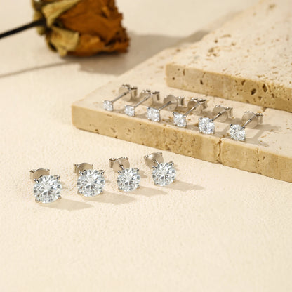 MODIAN 5 Sizes D Color Moissanite Earrings 925 Sterling Silver Sparkling Luxury Stud Earrings For Women Wedding Fine Jewelry