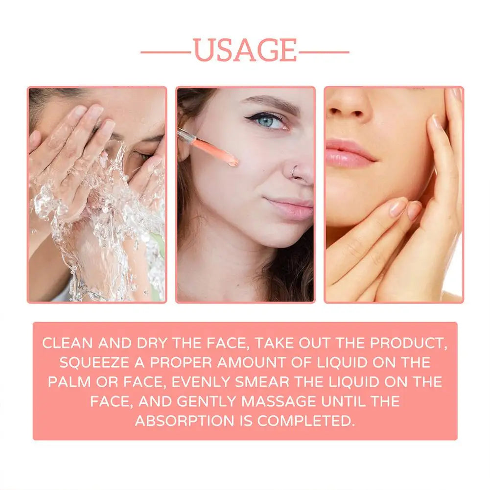 Suero facial reafirmante 5 en 1 que difumina las líneas finas, hidratante, iluminador, con vitamina C y ácido hialurónico, reduce los poros y cuida la piel.