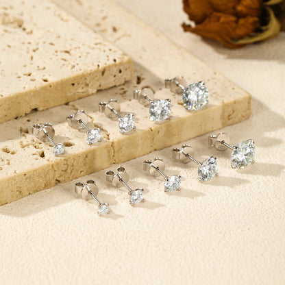 MODIAN 5 Sizes D Color Moissanite Earrings 925 Sterling Silver Sparkling Luxury Stud Earrings For Women Wedding Fine Jewelry