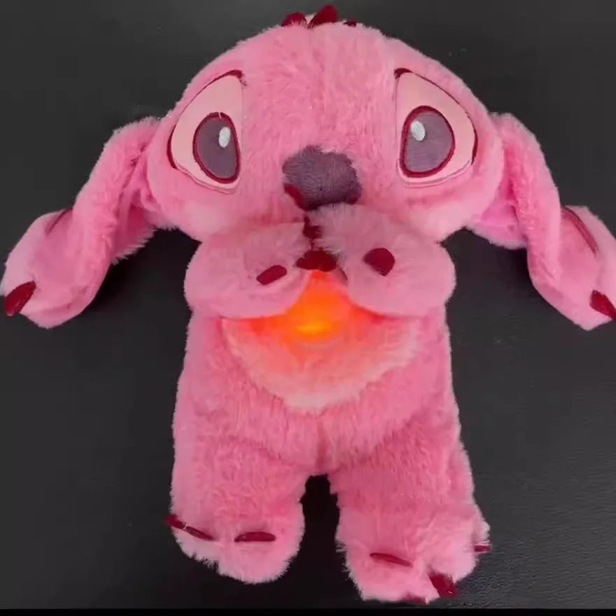 Muñeco de peluche de Lilo &amp; Stitch, juguete de peluche Kawaii para niños, con luz musical y sonido de anime, ideal para dormir, regalo para niños de Stitch rosa, 2024