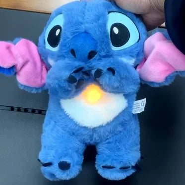 Muñeco de peluche de Lilo & Stitch, juguete de peluche Kawaii para niños, con luz musical y sonido de anime, ideal para dormir, regalo para niños de Stitch rosa, 2024