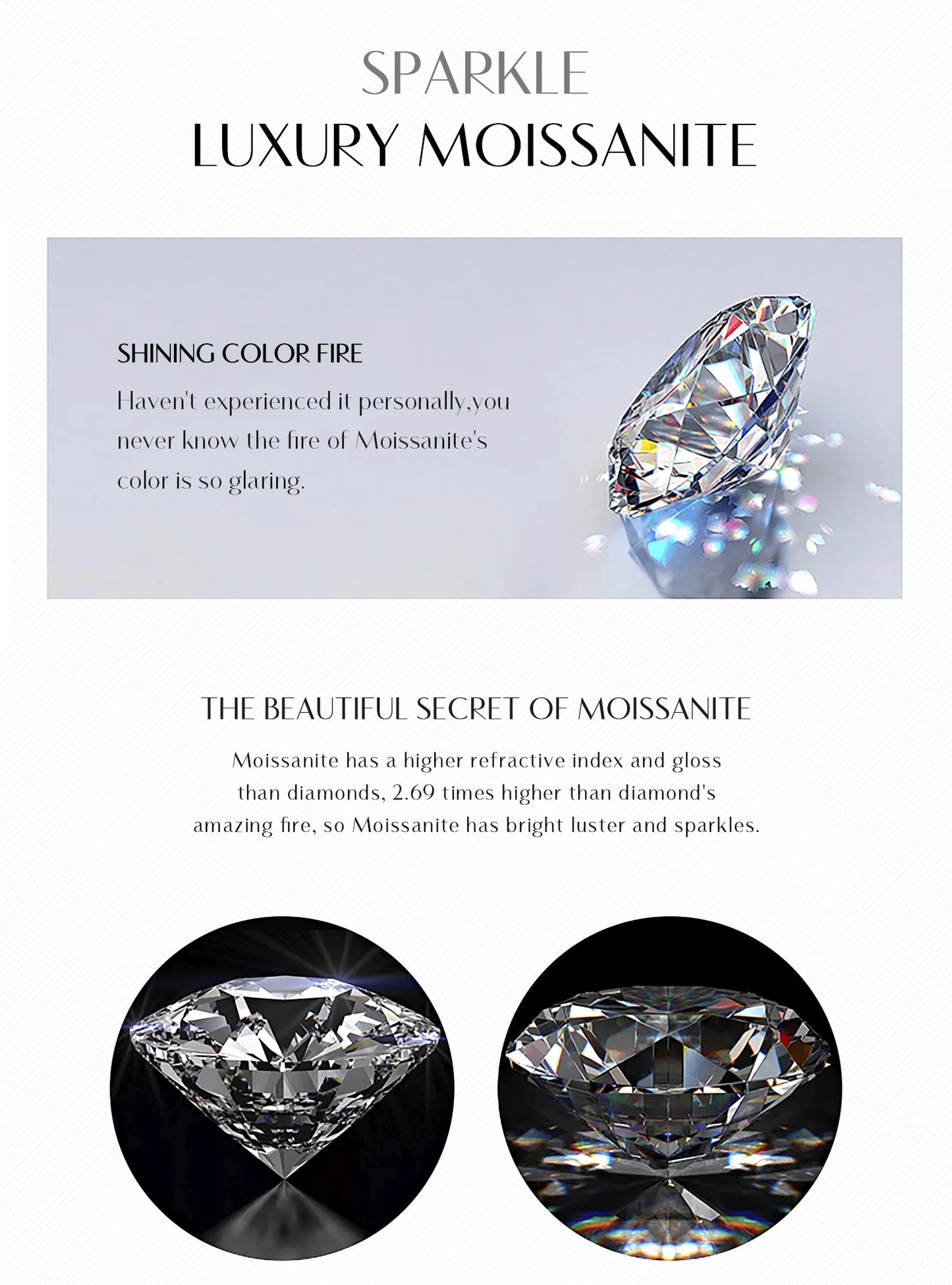 MODIAN 5 Sizes D Color Moissanite Earrings 925 Sterling Silver Sparkling Luxury Stud Earrings For Women Wedding Fine Jewelry