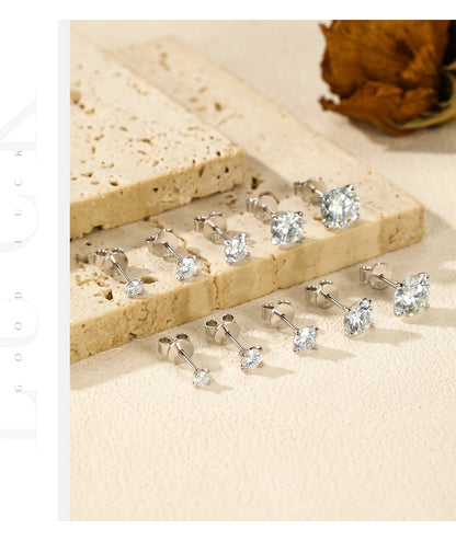 MODIAN 5 Sizes D Color Moissanite Earrings 925 Sterling Silver Sparkling Luxury Stud Earrings For Women Wedding Fine Jewelry