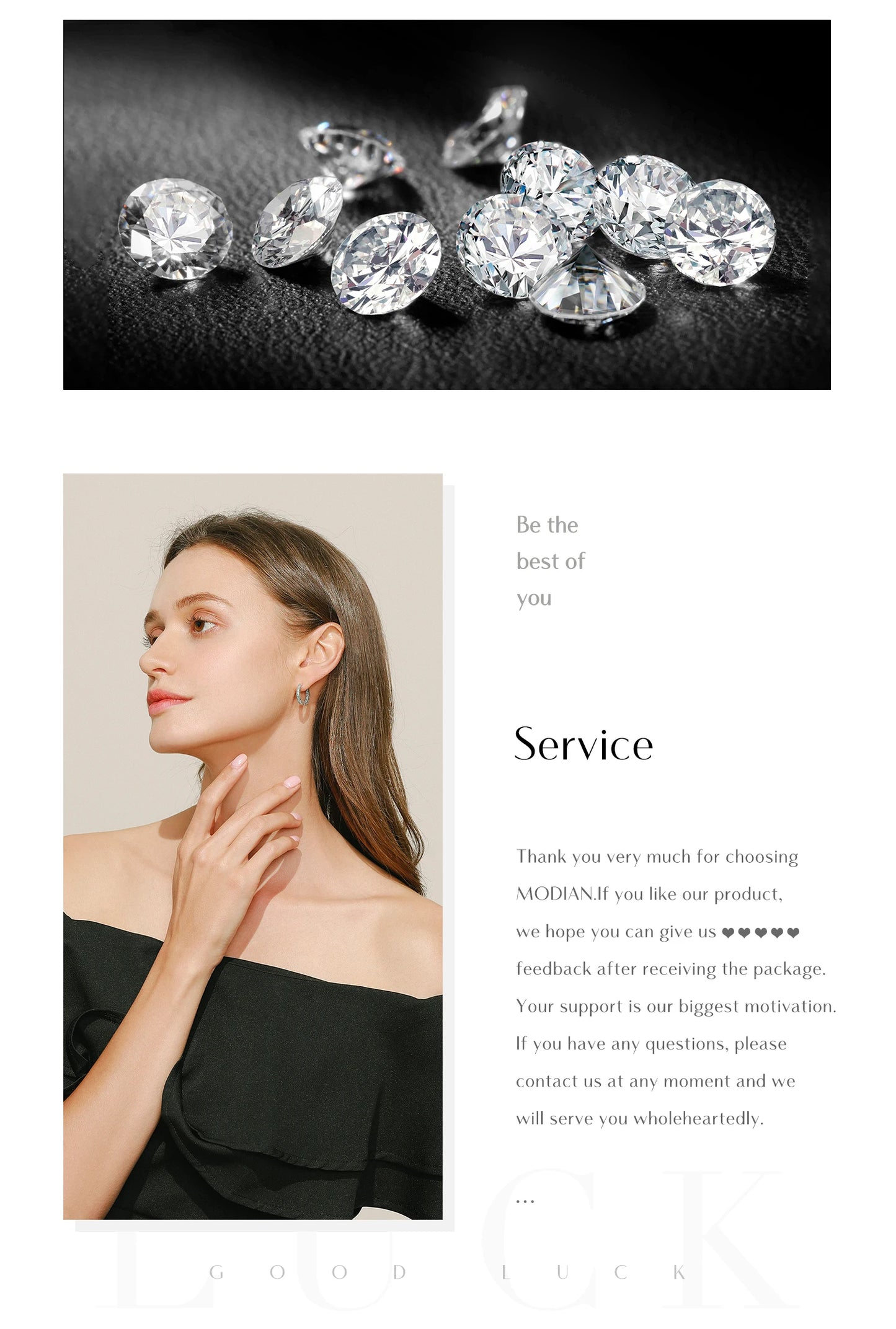 MODIAN 5 Sizes D Color Moissanite Earrings 925 Sterling Silver Sparkling Luxury Stud Earrings For Women Wedding Fine Jewelry