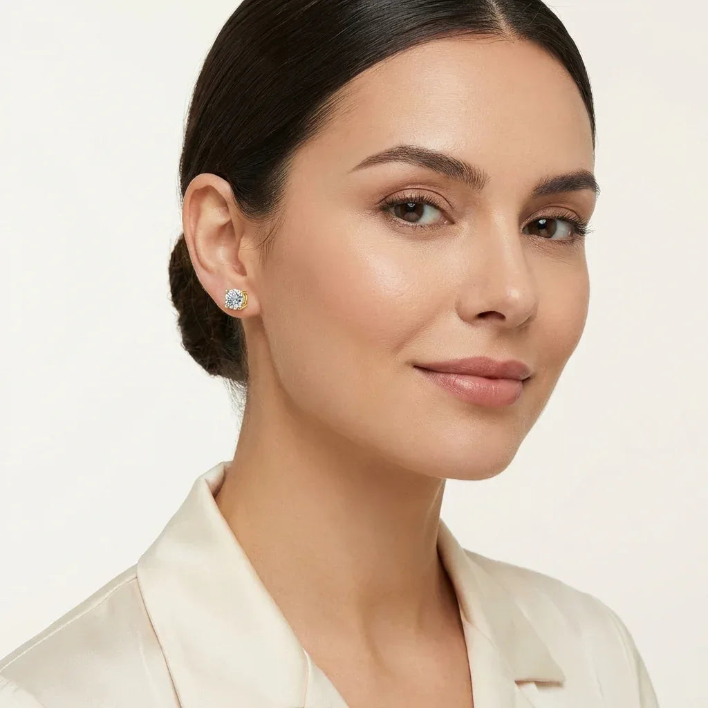 Lumière Jewelry — woman wearing fine earrings